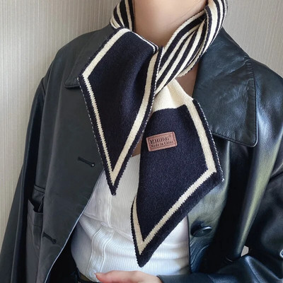 2022. Nova luksuzna marka Haundstooth Karirani pleteni šal Šal Ženski zimski šal Dugi mršavi mali šal Ženski šal oko vrata