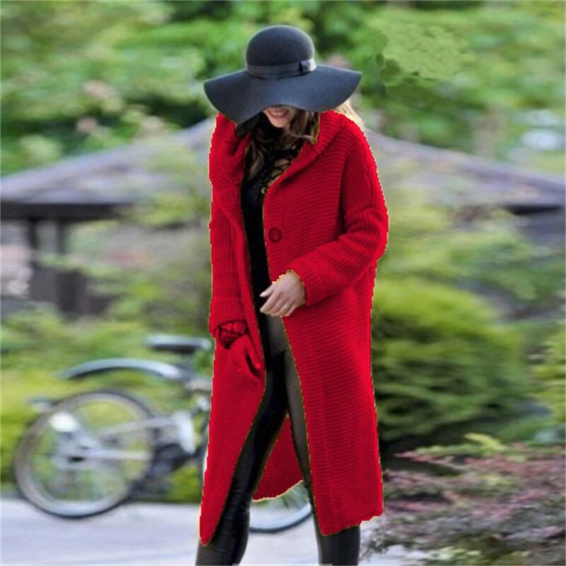 Új kasmír kardigán ősszel és télen női bő, hosszú ujjú pulóver, egyszínű kötött, hosszú, vastagított felső