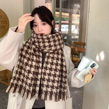 Корейски шал за сладки момичета Нов класически зимен Harajuku Топли меки удебелени шалове Дамски кашмирени шалове Двойка дълги шалове