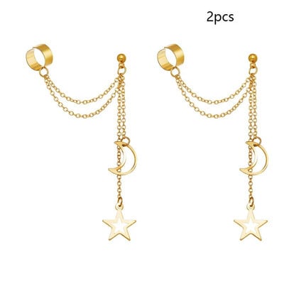 Srebrne naušnice s kopčama s lišćem za žene i muškarce, kreativne, jednostavne C manžetne za uši bez piercinga, set štipaljki za uši, trend nakita, poklon