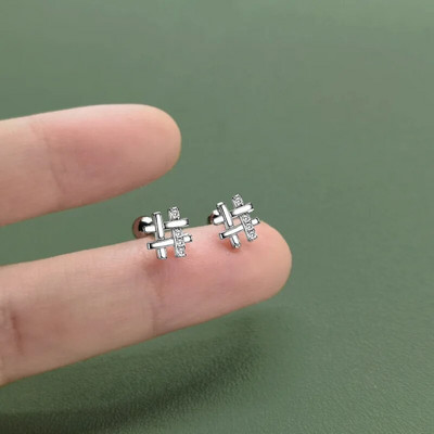 Koreai 925 ezüst tűk Tragus Piercing Helix Studs Fülbevaló Női 2 db Pillangó Szív Divatos Fül Piercing Testékszer