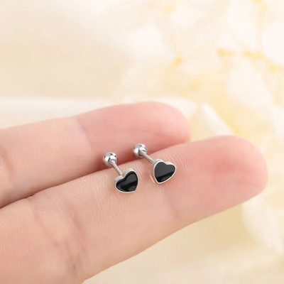 Koreai 925 ezüst tűk Tragus Piercing Helix Studs Fülbevaló Női 2 db Pillangó Szív Divatos Fül Piercing Testékszer