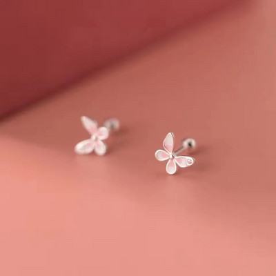 Koreai 925 ezüst tűk Tragus Piercing Helix Studs Fülbevaló Női 2 db Pillangó Szív Divatos Fül Piercing Testékszer