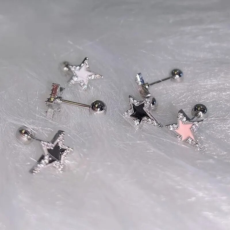 2023 Nove peterokutne zvjezdane naušnice s nitnama za žene Djevojke Nove gotičke naušnice Y2K punk dizajna Jednostavne naušnice koje se mogu ukloniti