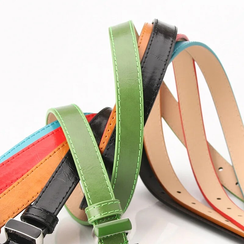 Öv Női Ötvözet Csat Női Farmer Öv Olaj csepp bőr női ruha Deréköv Vad fekete zöld derékpánt