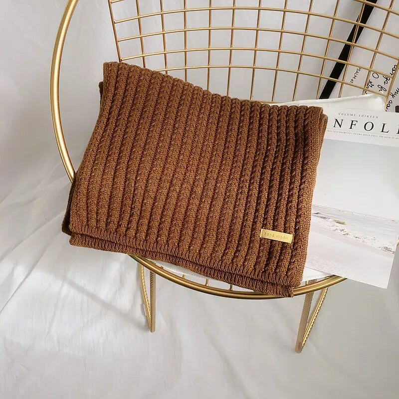 Novi zimski pleteni šal Modni ženski dugi šalovi Ženski vintage veliki šal Meki topli šal od zadebljane vune od pašmine