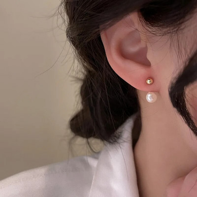 2022. gada korejiešu jauns, vienkāršs temperamenta aplis, pērļu auskari, modes mazi, daudzpusīgi auskari, sieviešu rotaslietas