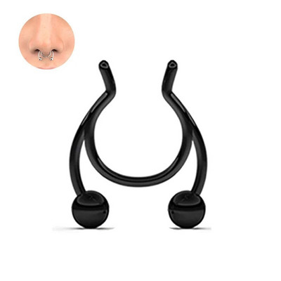 Punk Női Férfi Hamis Piering Orrgyűrű Fülbevaló Divat Nem Piercing Orrcsipsz Rozsdamentes Acél Perforált Septum Testékszerek