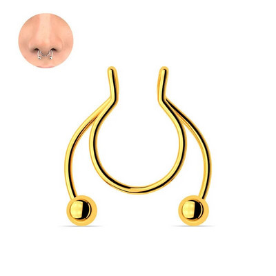 Punk Női Férfi Hamis Piering Orrgyűrű Fülbevaló Divat Nem Piercing Orrcsipsz Rozsdamentes Acél Perforált Septum Testékszerek