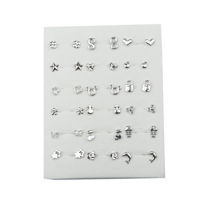 36/18 pari višebojnih Cryatal crtanih Star Moon hipoalergenih plastičnih naušnica za žene, djevojke, božićni darovi za vjenčanje