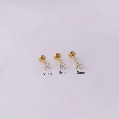 1Pc naušnica za piercing od nehrđajućeg čelika Tragus klin Crystal Labret Ear Studs Naušnica za hrskavicu za žene Piercing Body Nap Nakit