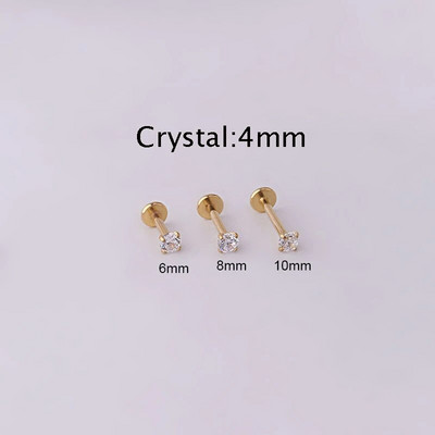 1Pc naušnica za piercing od nehrđajućeg čelika Tragus klin Crystal Labret Ear Studs Naušnica za hrskavicu za žene Piercing Body Nap Nakit