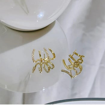 Модна изящна обеца с маншет за ухо с декор от кристали за жени 2023 г. Ново пристигане Коледен подарък Обеци на шпилки