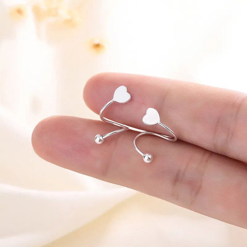 2db rozsdamentes acél spirál csavart ajakgyűrű nyelv piercing szív csillag fül porc Helix piercing fülbevaló ékszer ajándék