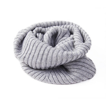 Дамска вълнена плетена шал с шал през зимата с неправилен дизайн с висока яка