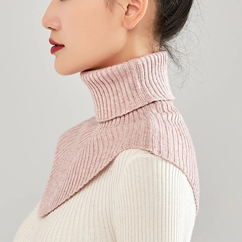 Γυναικείο μάλλινο πλεκτό λαιμόκοψη Χειμερινού ακανόνιστου σχεδίου Μαντίλι με ζιβάγκο Δαχτυλίδι κασκόλ Ζεστό κασμίρ κοντό μοδάτο ψεύτικο γιακά