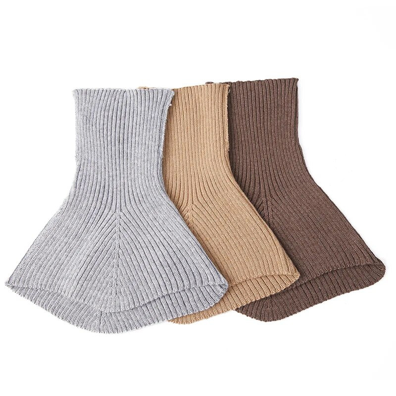 Γυναικείο μάλλινο πλεκτό λαιμόκοψη Χειμερινού ακανόνιστου σχεδίου Μαντίλι με ζιβάγκο Δαχτυλίδι κασκόλ Ζεστό κασμίρ κοντό μοδάτο ψεύτικο γιακά