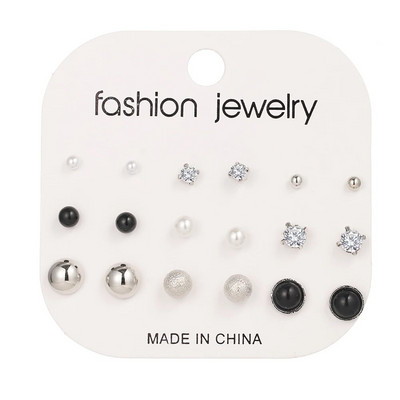 FNIO Ženski set naušnica Biserne naušnice za žene Boemski modni nakit 2020. Geometrijske naušnice s nitnama u obliku srca