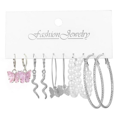 FNIO Ženski set naušnica Biserne naušnice za žene Boemski modni nakit 2020. Geometrijske naušnice s nitnama u obliku srca