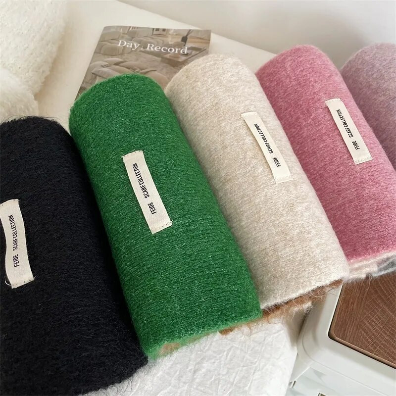 Korea stiilis talvine soe villane naiste sall, triibuline elastne silmkoeline sall Naiste rätik, paks kaelarätik 2022