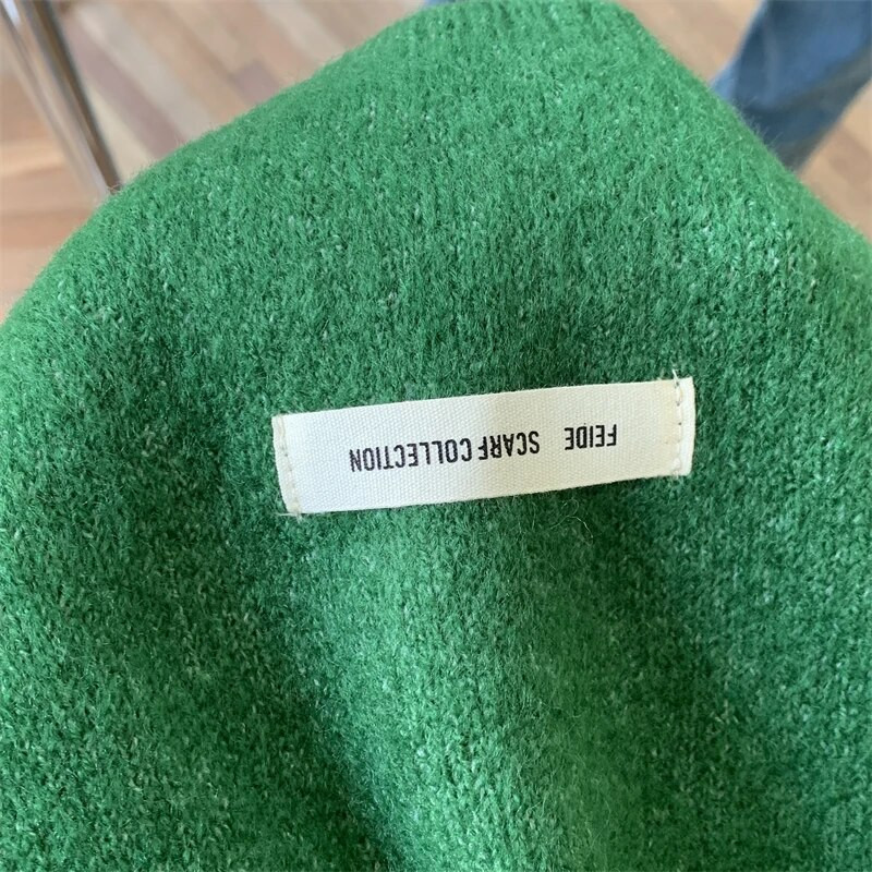 Korea stiilis talvine soe villane naiste sall, triibuline elastne silmkoeline sall Naiste rätik, paks kaelarätik 2022