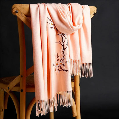 LaMaxPa 2018 uus talvine soe soliidne sall naistele/daamile pehme villane pashmina sallid lille tikandid kašmiir naiste mähised keebid