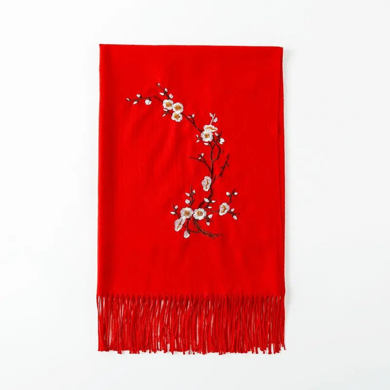 LaMaxPa 2018 uus talvine soe soliidne sall naistele/daamile pehme villane pashmina sallid lille tikandid kašmiir naiste mähised keebid