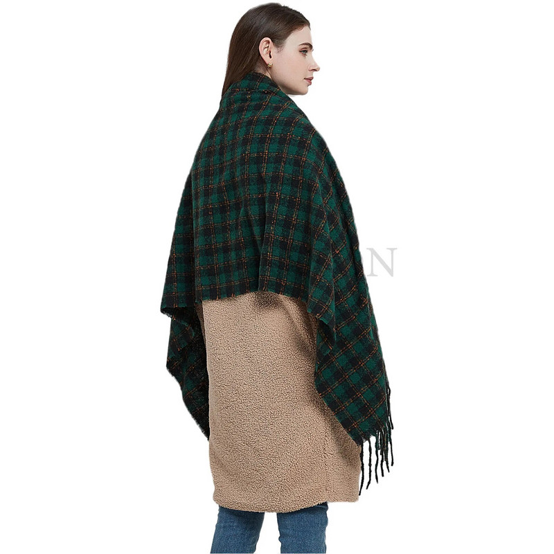 Luksuzni vuneni pončo ženski dizajnerski leopard print pašmine šalovi i šalovi ženski zimski ovratnik topli omot mekana deka ogrtač