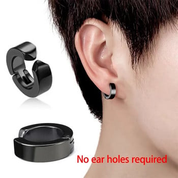 Аниме Chainsaw Man Yoshida Hirofumi Cosplay Ear Clip Earrings Women Men Punk Black No Piercing Fake Ear Circle Нови поп бижута
