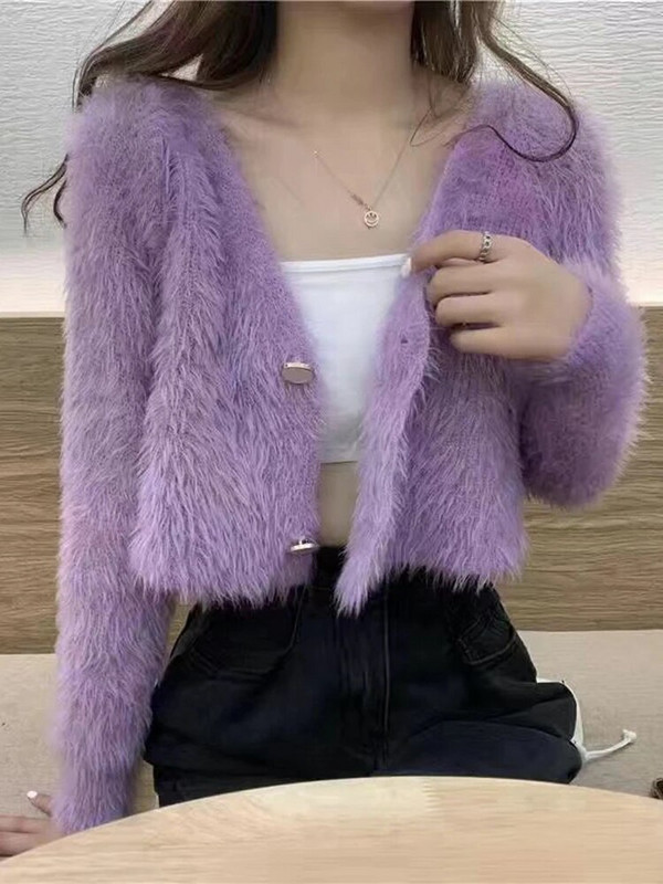 Džemper s pletenim džemperom Ženski kaput Jesen Zima 2023. Ležerni široki ženski kardigani Top korejski stil Ženska pletenina Pull Femme