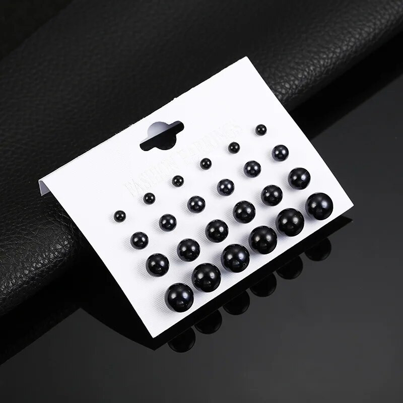 Korejske ženske naušnice 12 pari/komplet bež bijelih bisera Jednostavne modne naušnice Vjenčani nakit za dar Dar za Valentinovo