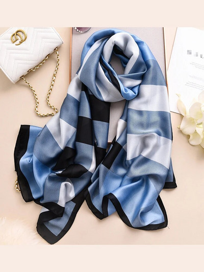 2023. 180*90cm Luksuzni brend Proljeće Jesen Ženska odjeća Nova moda Svileni šal s otisnutim bojama koji odgovara ženskoj turbi na veliko