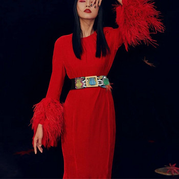 2023 г. Дамски корсет със змийски принт Еластична рокля с широка талия Декоративни модни висококачествени колани за жени Луксозна дизайнерска марка