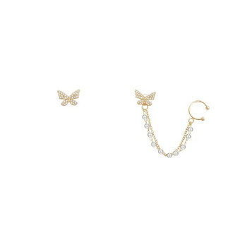 Delysia King Butterfly обеци с щипка за ухо, верига, персонализирани обеци с пискюли