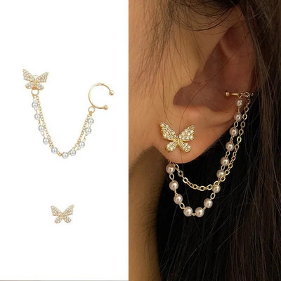 Delysia King Butterfly earbone clip σκουλαρίκια αλυσίδα εξατομικευμένα σκουλαρίκια φούντα