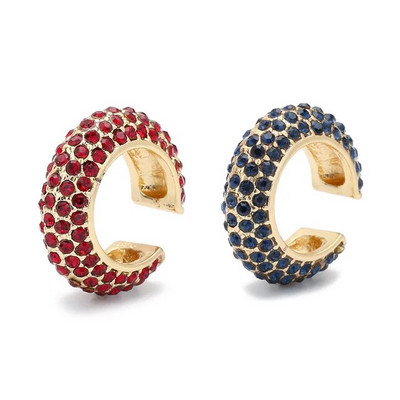 2023. aasta uus saabumine mitmevärviline CZ kristallist kõrvamansett, virnastatav C-kujuline kõrvaklambrid ilma augustatud kõhreta kõrvarõngasteta naiste kõrvaklappidele