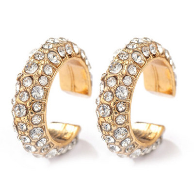 2023. aasta uus saabumine mitmevärviline CZ kristallist kõrvamansett, virnastatav C-kujuline kõrvaklambrid ilma augustatud kõhreta kõrvarõngasteta naiste kõrvaklappidele