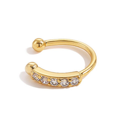 2023. aasta uus saabumine mitmevärviline CZ kristallist kõrvamansett, virnastatav C-kujuline kõrvaklambrid ilma augustatud kõhreta kõrvarõngasteta naiste kõrvaklappidele