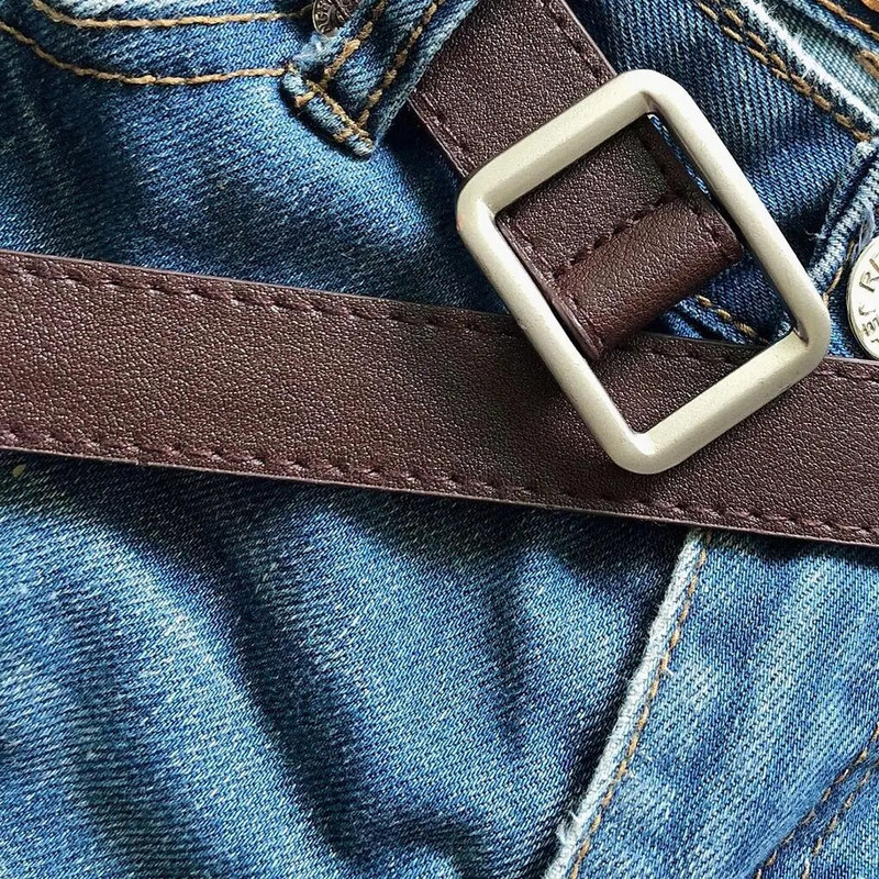 Ženski remen s četvrtastom kopčom Jednostavan vintage studentski pojas Podesivi modni ležerni pojas bez rupa