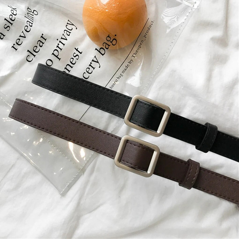 Ženski remen s četvrtastom kopčom Jednostavan vintage studentski pojas Podesivi modni ležerni pojas bez rupa