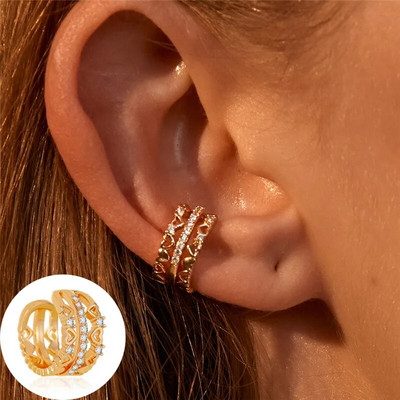 VAGZEB Bohemian NO Piercing Crystal Rhinestone Ear Cuff Wrap Stud Clips Naušnice Za Žene Djevojke Trendy Naušnice Nakit Bijoux