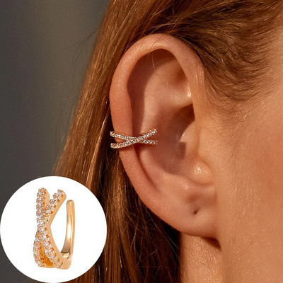 VAGZEB Bohemian NO Piercing Crystal Rhinestone Ear Cuff Wrap Stud Clips Naušnice Za Žene Djevojke Trendy Naušnice Nakit Bijoux