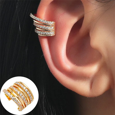 VAGZEB Bohemian NO Piercing Crystal Rhinestone Ear Cuff Wrap Stud Clips Naušnice Za Žene Djevojke Trendy Naušnice Nakit Bijoux
