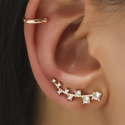 VAGZEB Bohemian NO Piercing Crystal Rhinestone Ear Cuff Wrap Stud Clips Naušnice Za Žene Djevojke Trendy Naušnice Nakit Bijoux