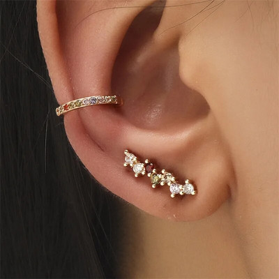 VAGZEB Bohemian NO Piercing Crystal Rhinestone Ear Cuff Wrap Stud Clips Naušnice Za Žene Djevojke Trendy Naušnice Nakit Bijoux