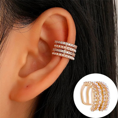 VAGZEB Bohemian NO Piercing Crystal Rhinestone Ear Cuff Wrap Stud Clips Naušnice Za Žene Djevojke Trendy Naušnice Nakit Bijoux