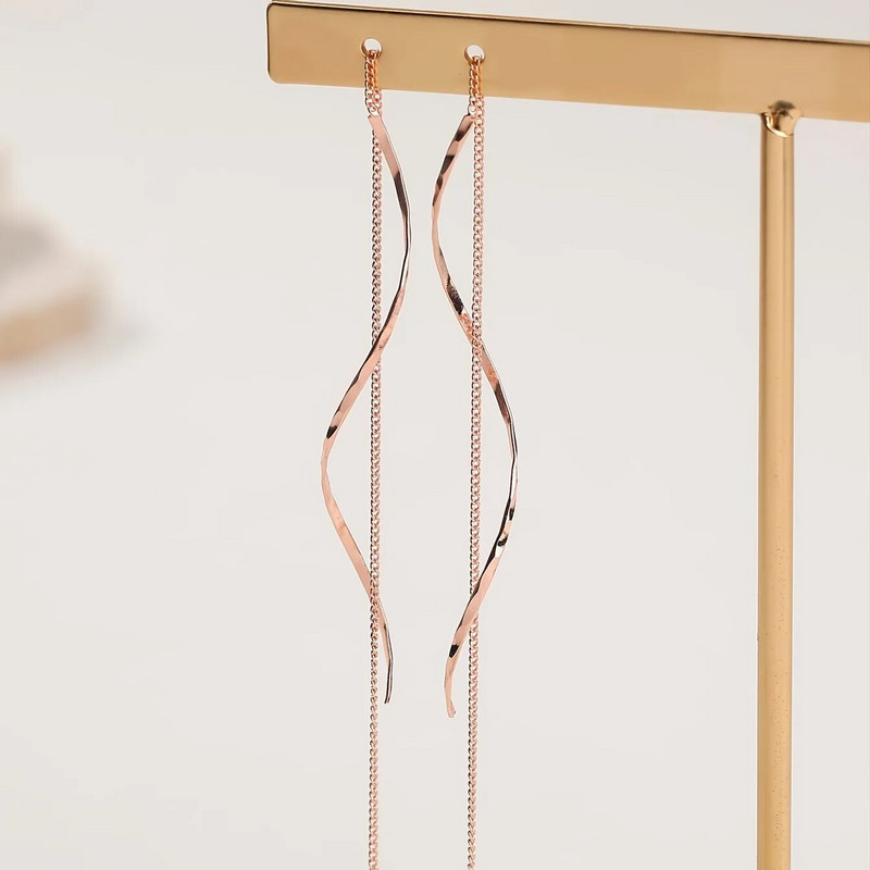 Kiegészítők nőknek Hosszú bojtos fűzőfülbevaló nőknek Hullám alakú, egyszerű, hosszú láncos fülbevaló esküvői parti ékszer Ajándék