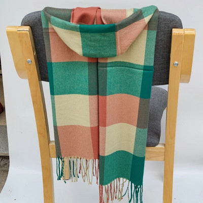 190*35cm Kašmira Ziemas Sieviešu Plaids Silts Mīksts Sieviešu Šalles Sieviešu Hiver Luxe Pušķis Sieviešu Buffandas izpūtējs šalles apvalks