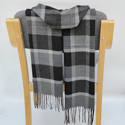 190*35cm Kašmira Ziemas Sieviešu Plaids Silts Mīksts Sieviešu Šalles Sieviešu Hiver Luxe Pušķis Sieviešu Buffandas izpūtējs šalles apvalks