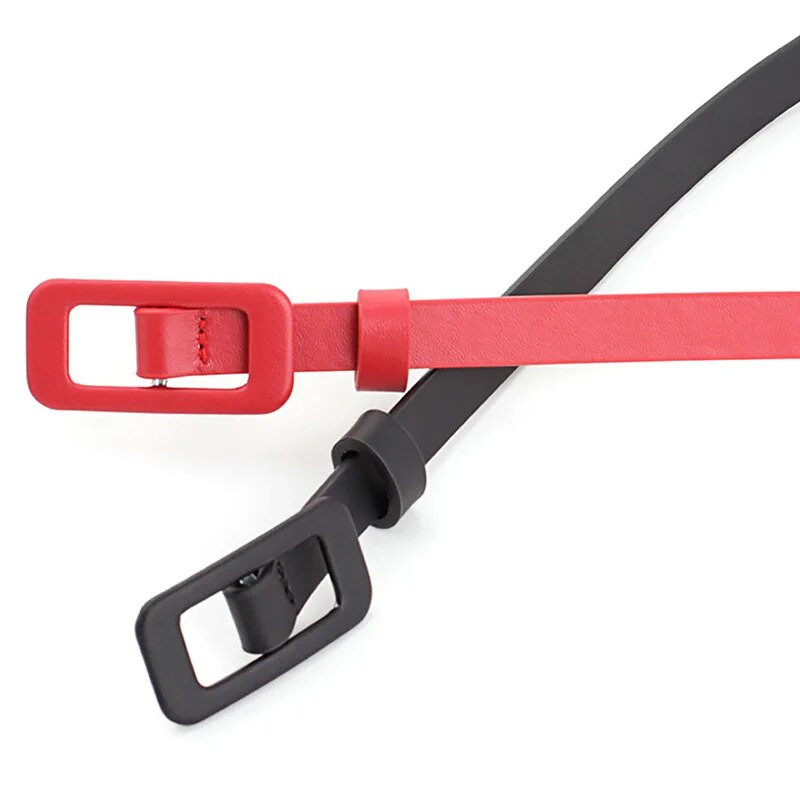 Sieviešu PU ādas jostas Jauna vienkāršā vienkrāsainā plānā šaura jostasvieta Regulējama kleitas siksna josta metāla sprādzes jostasvieta džinsam